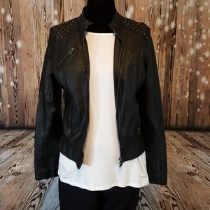 Black faux leather jacket